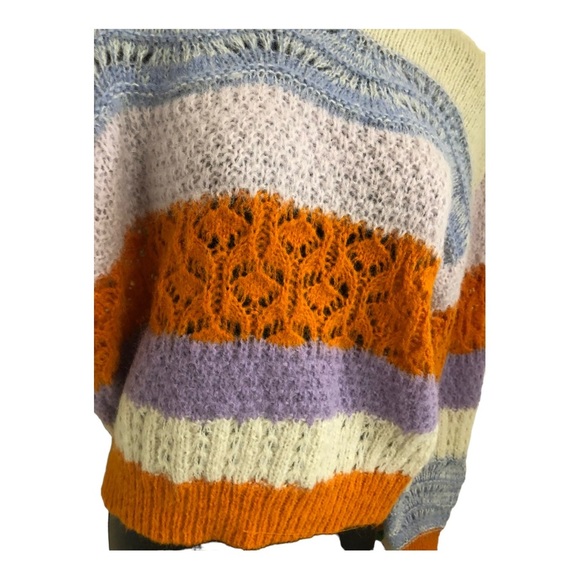 Vero Moda crochet knit colorblock new boho sweater size medium brand new - Picture 13 of 17